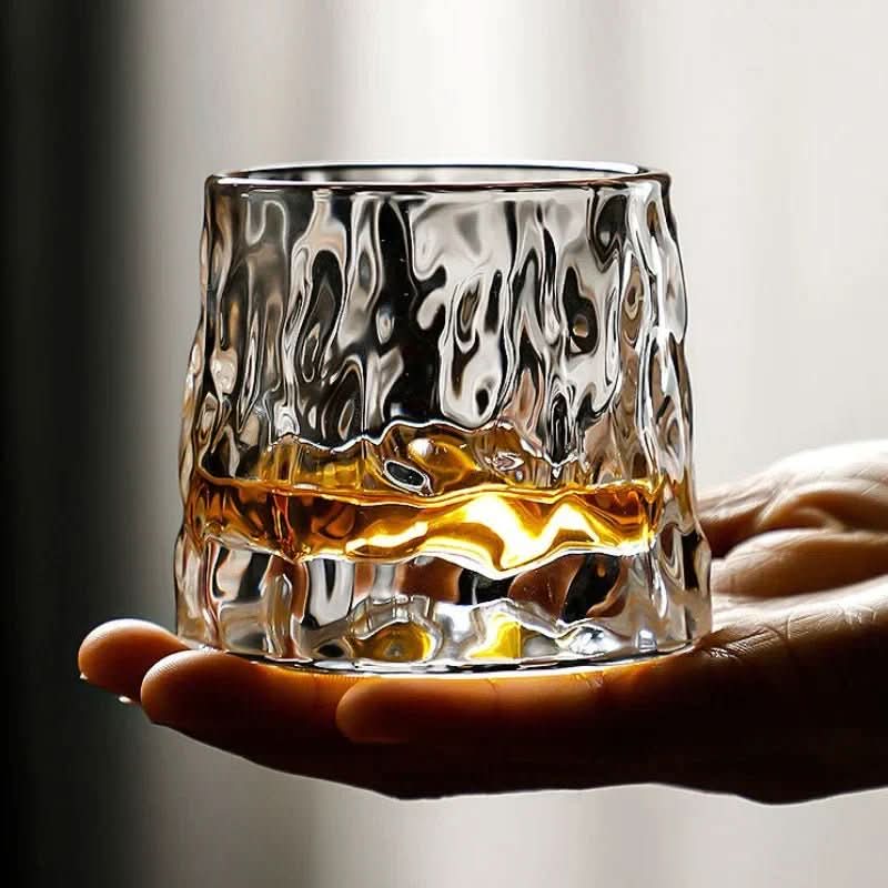 Whiskey Glass Rotating Crystal Base