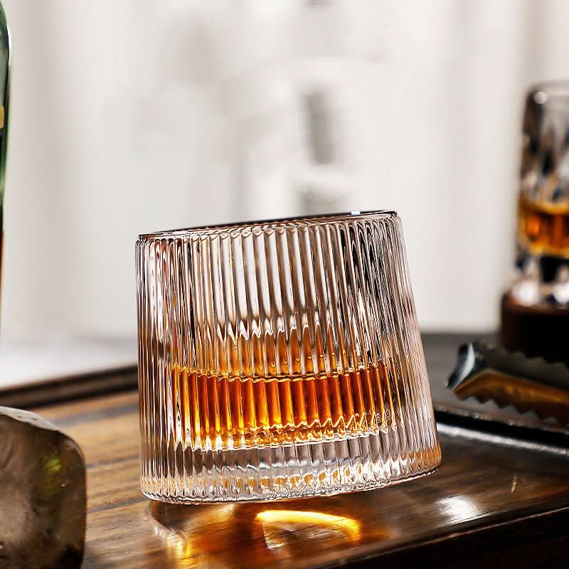 Whiskey Glass Rotating Crystal Base