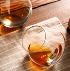 Whiskey Glass Tilted Rocking Base Spill-Resistant 18 Oz
