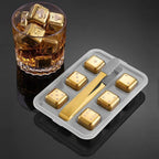 Whiskey Stones Gold Stainless Steel Set of 8