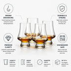 Whisky Glasses Aroma-Enhancing Lead-Free Crystal & Dishwasher-Safe Set of 4