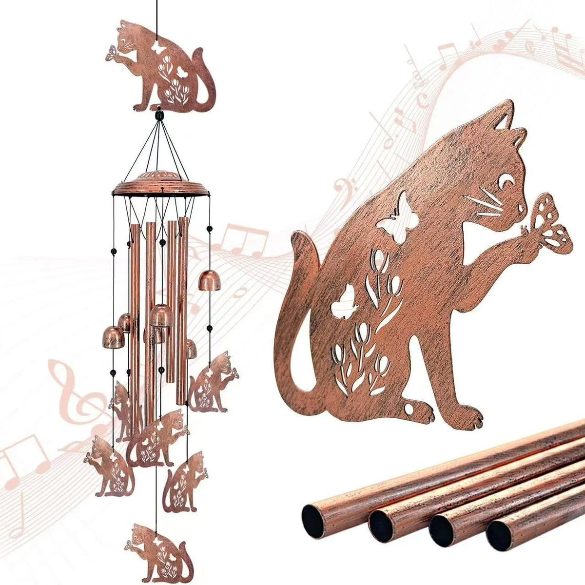 Wind Chime Dachshund Design Weather-Resistant On-site