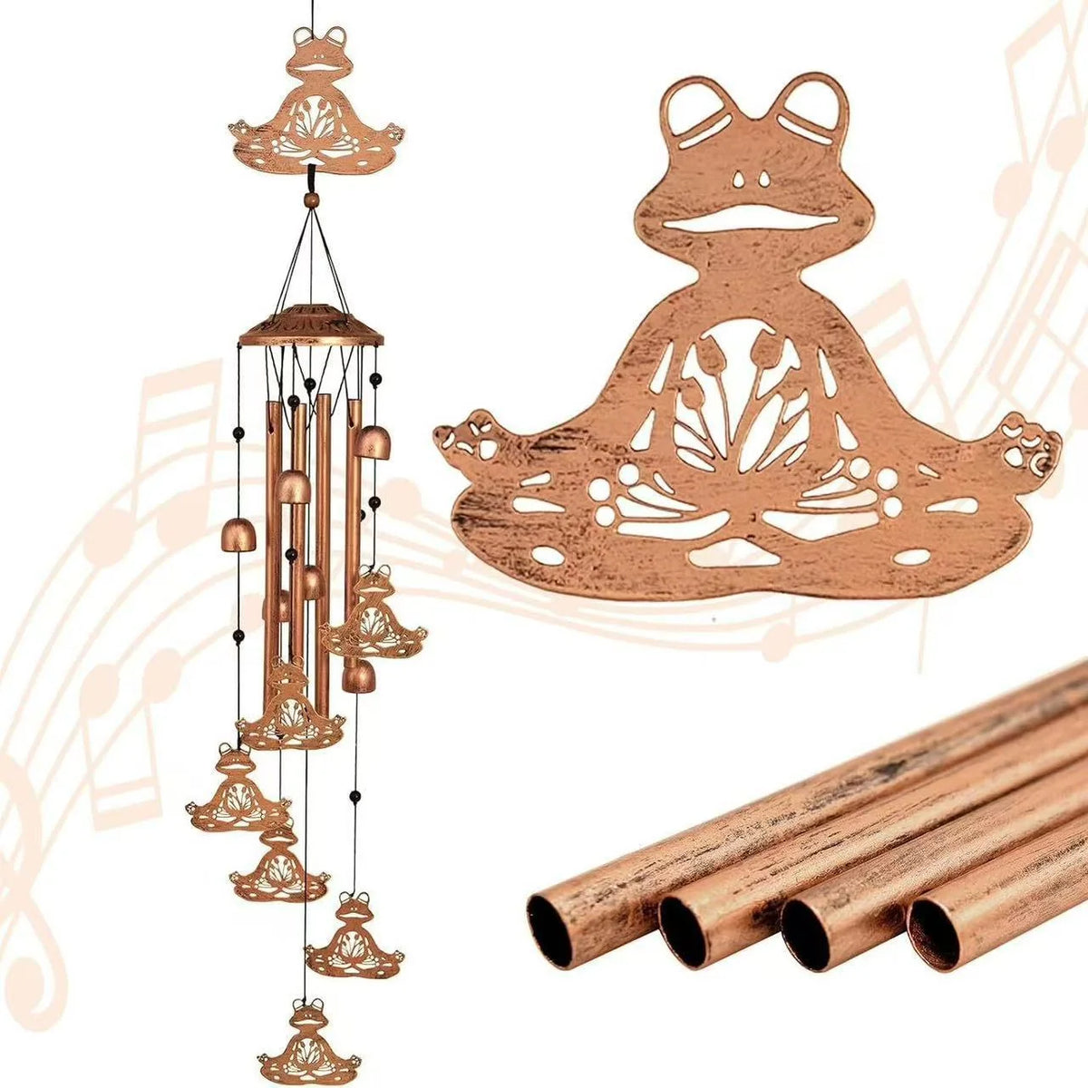 Wind Chime Dachshund Design Weather-Resistant On-site
