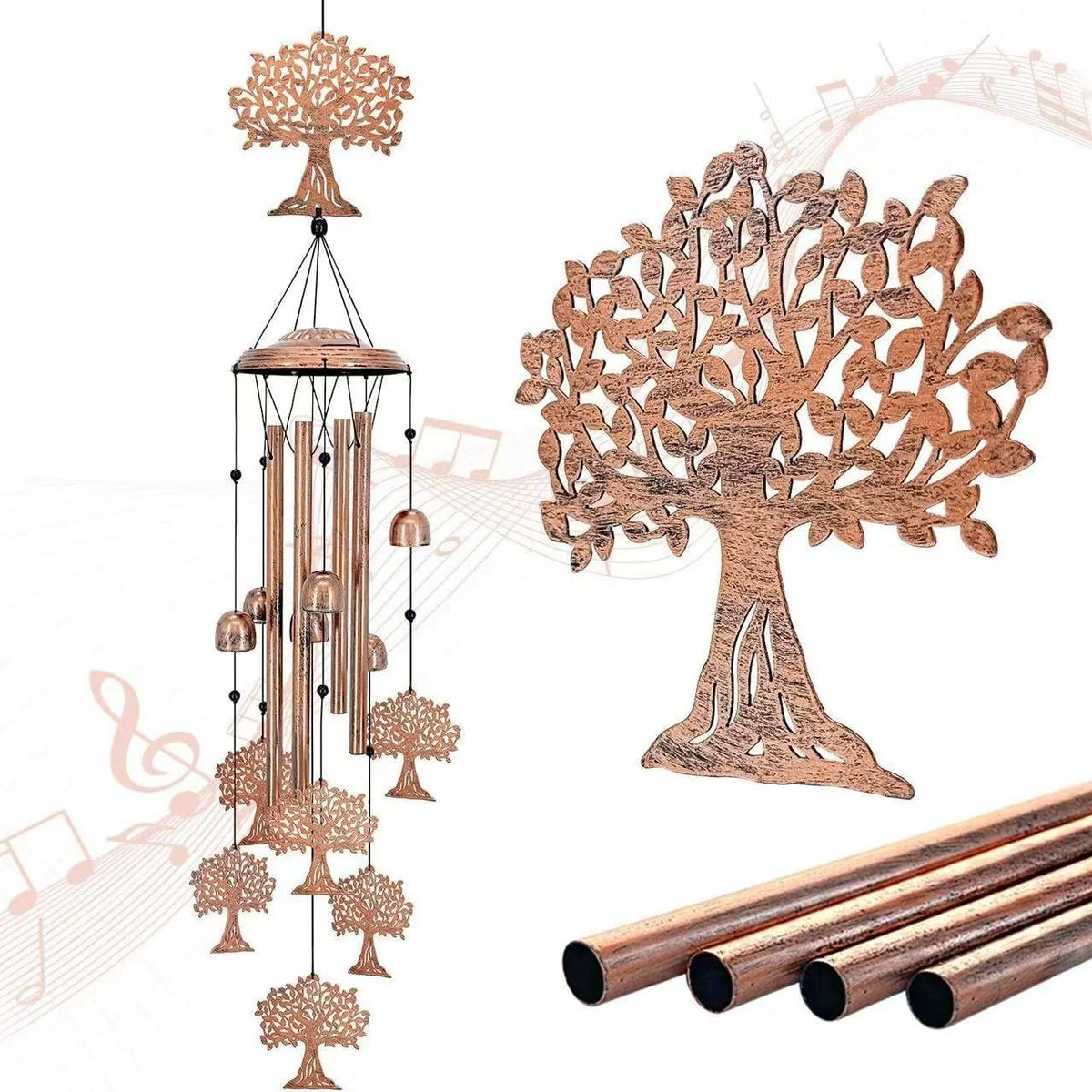 Wind Chime Dachshund Design Weather-Resistant On-site
