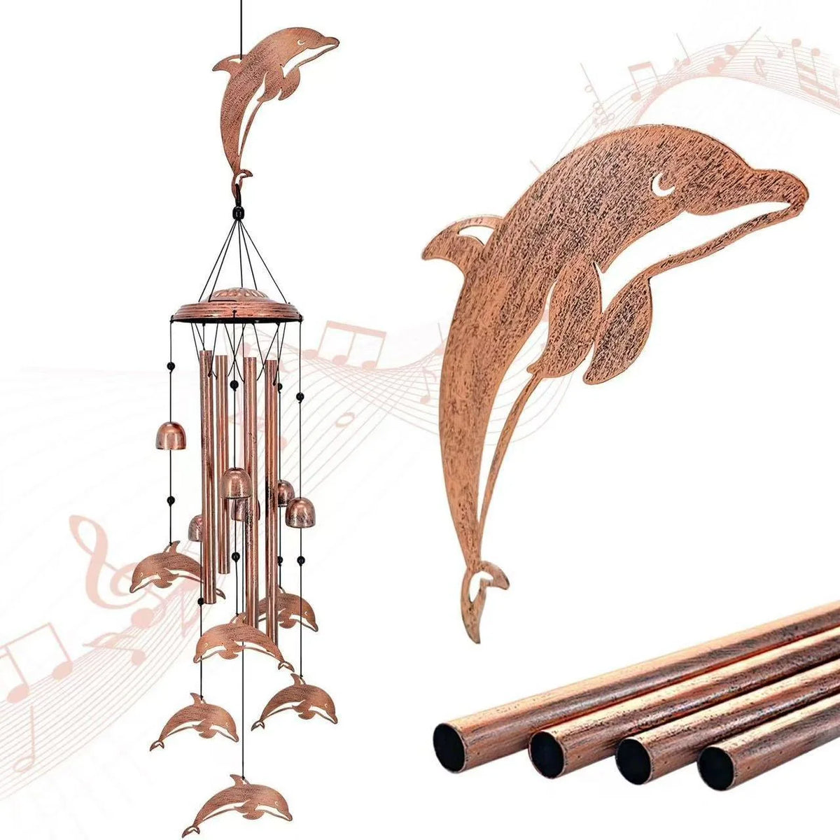 Wind Chime Dachshund Design Weather-Resistant On-site