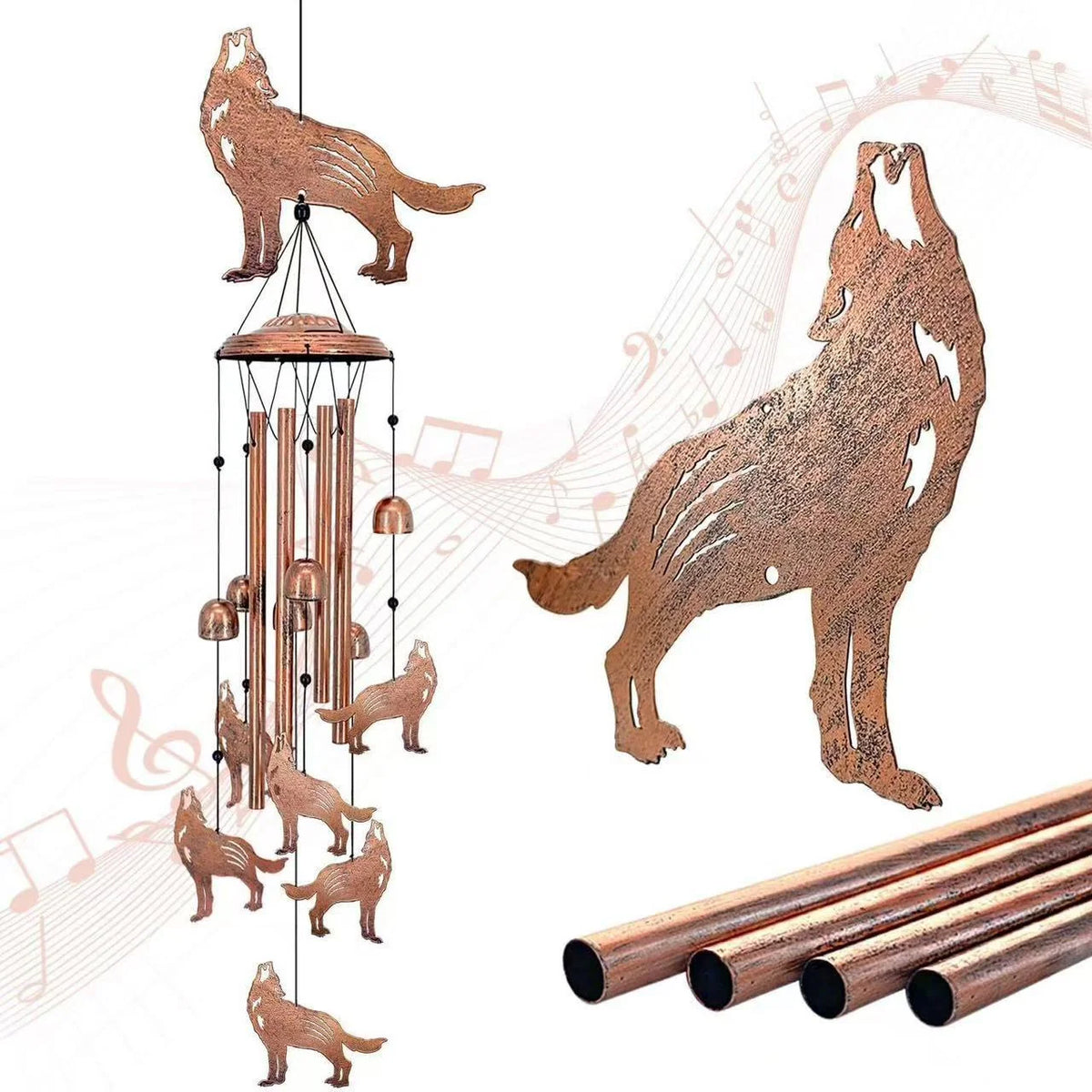 Wind Chime Dachshund Design Weather-Resistant On-site