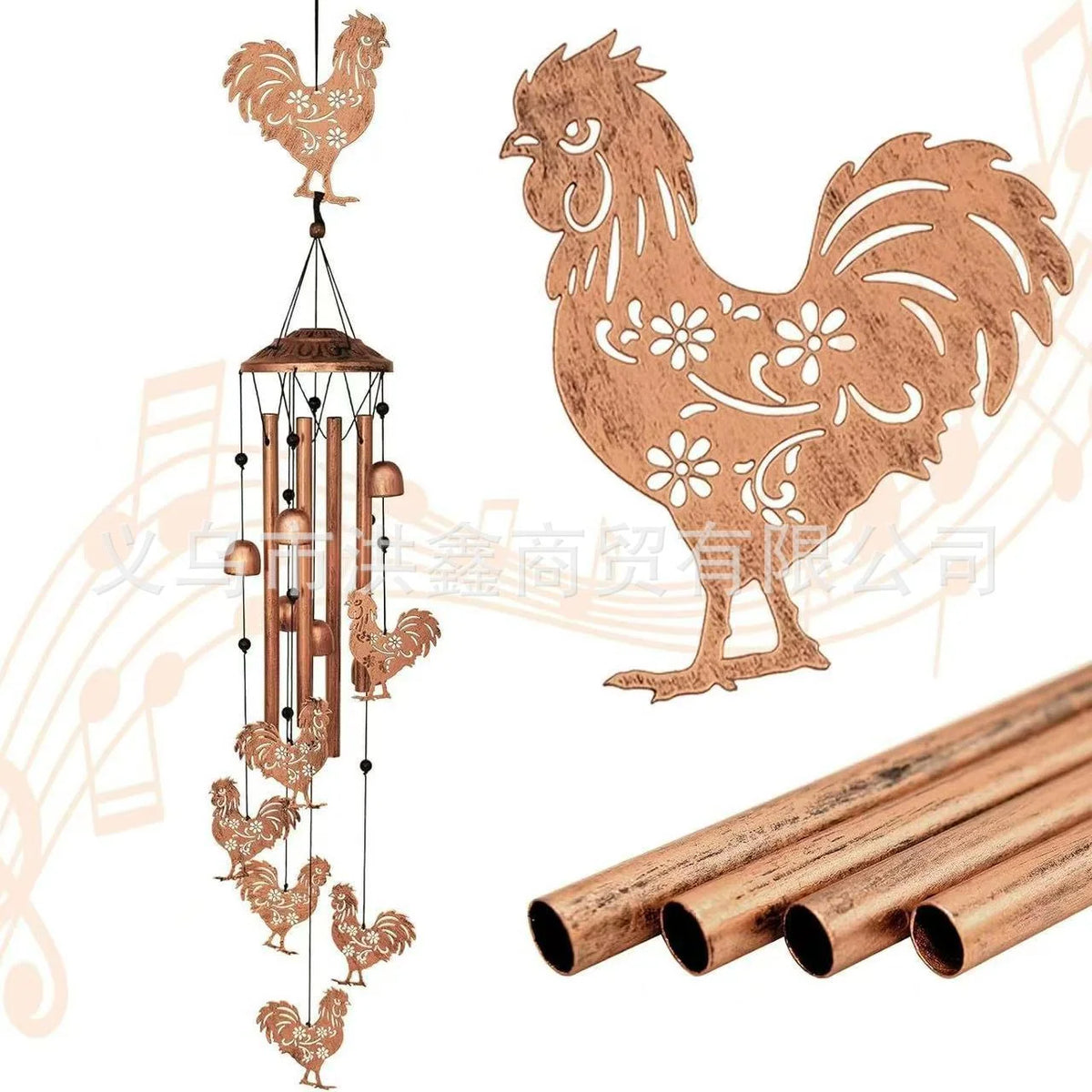 Wind Chime Dachshund Design Weather-Resistant On-site