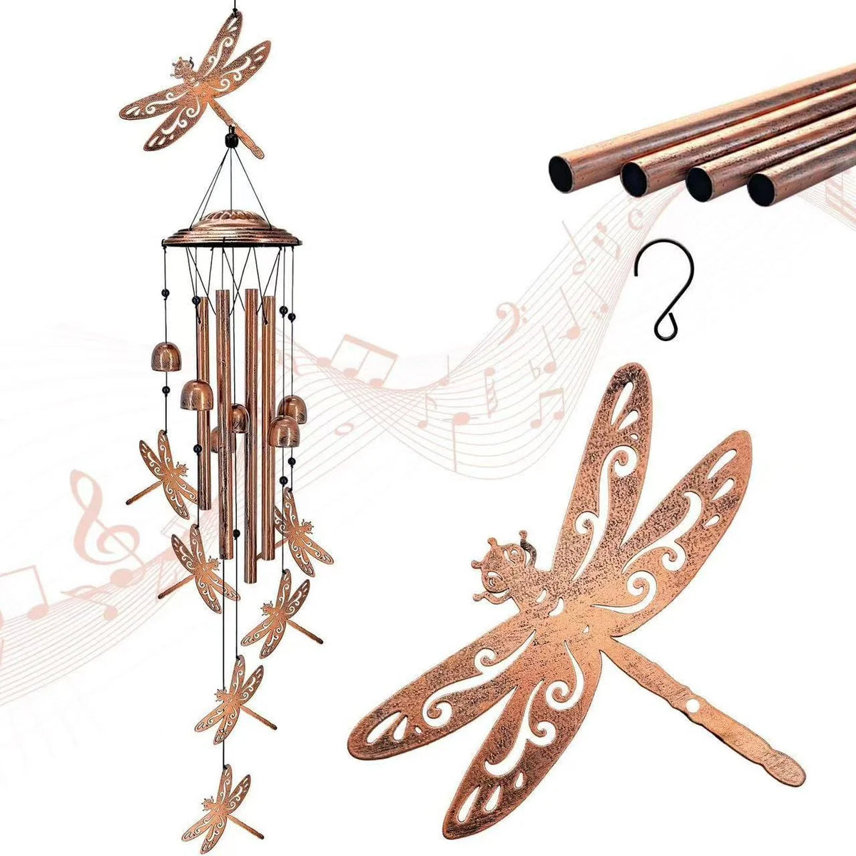 Wind Chime Dachshund Design Weather-Resistant On-site