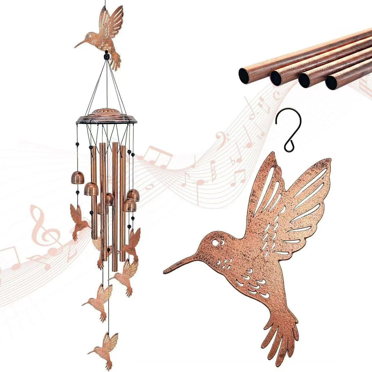 Wind Chime Dachshund Design Weather-Resistant On-site