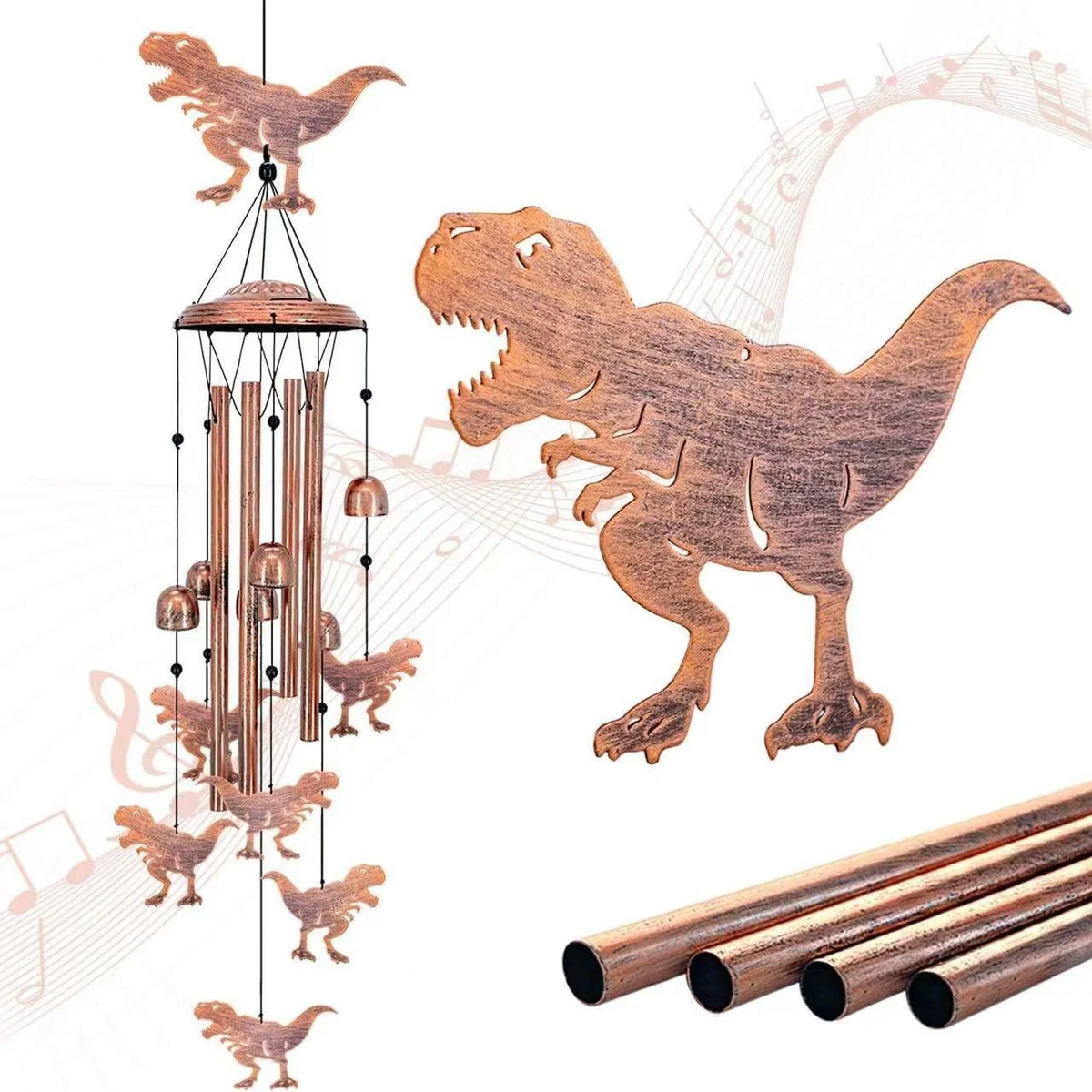 Wind Chime Dachshund Design Weather-Resistant On-site