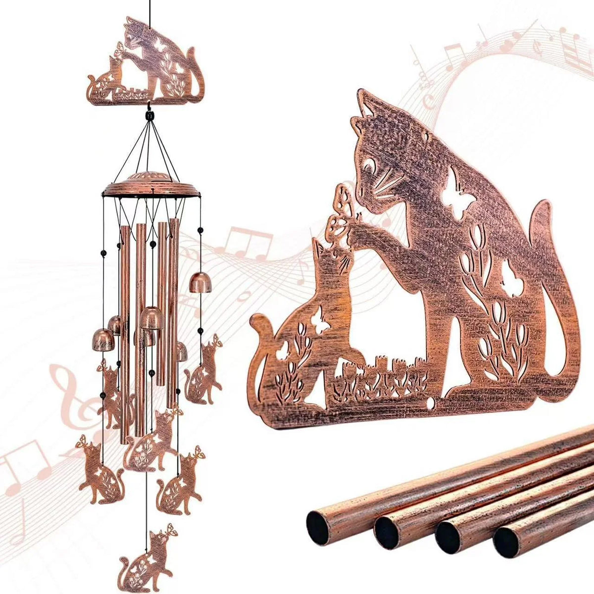Wind Chime Dachshund Design Weather-Resistant On-site