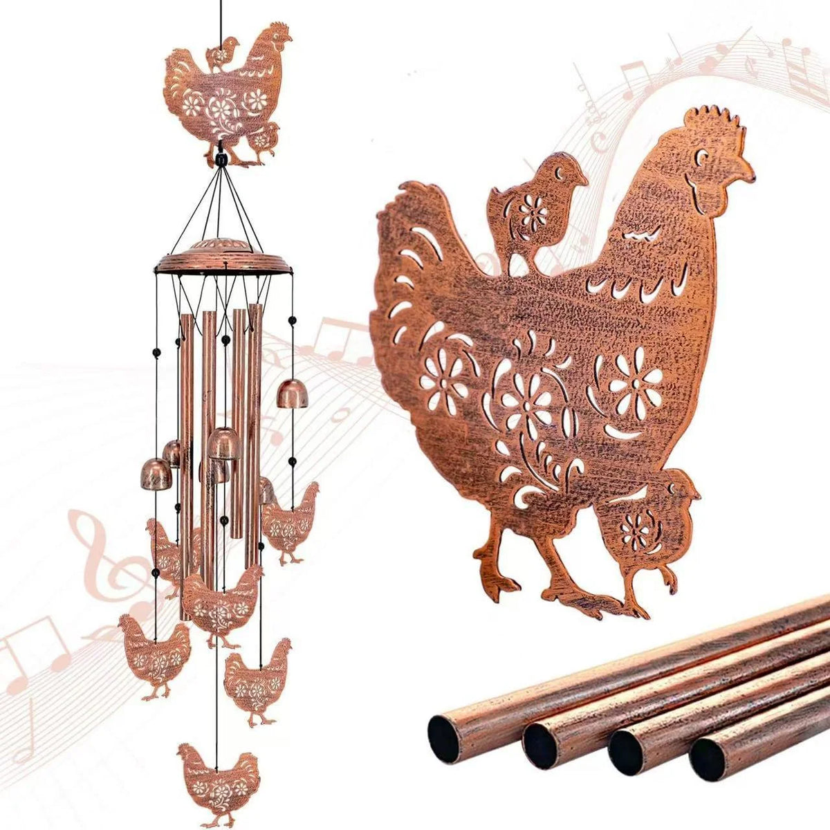 Wind Chime Dachshund Design Weather-Resistant On-site