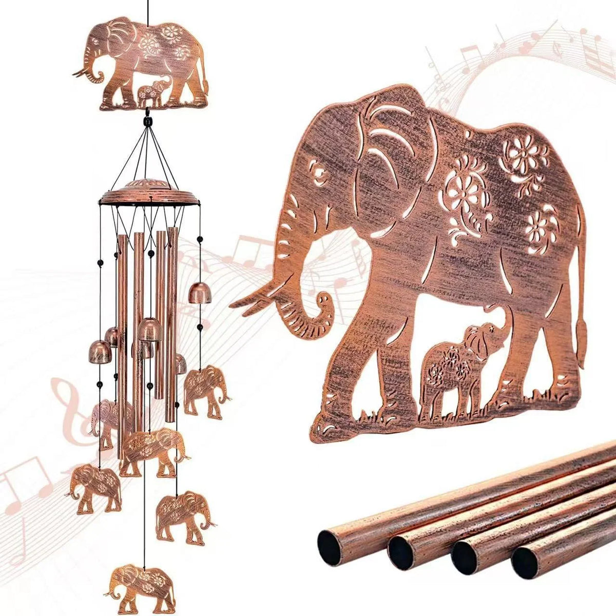 Wind Chime Dachshund Design Weather-Resistant On-site