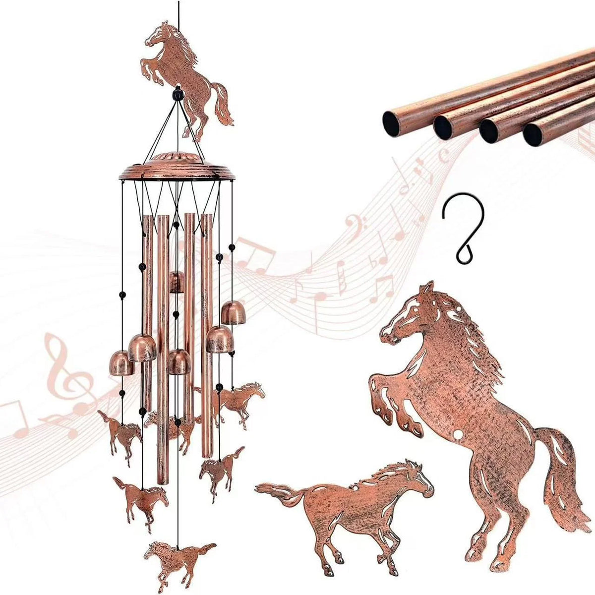 Wind Chime Dachshund Design Weather-Resistant On-site