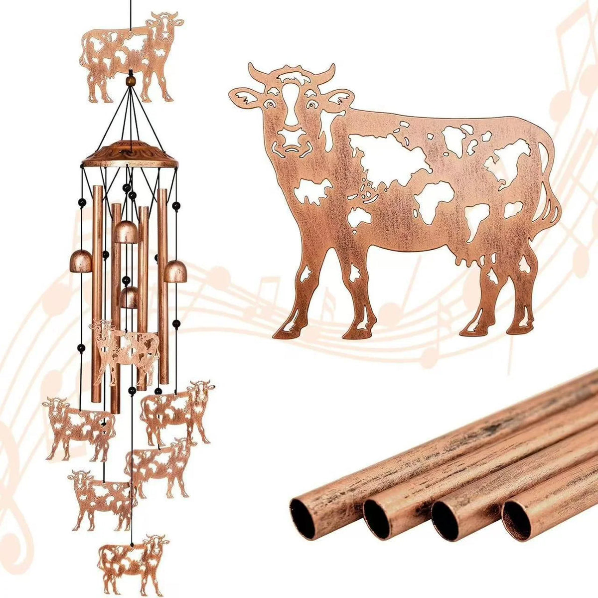 Wind Chime Dachshund Design Weather-Resistant On-site