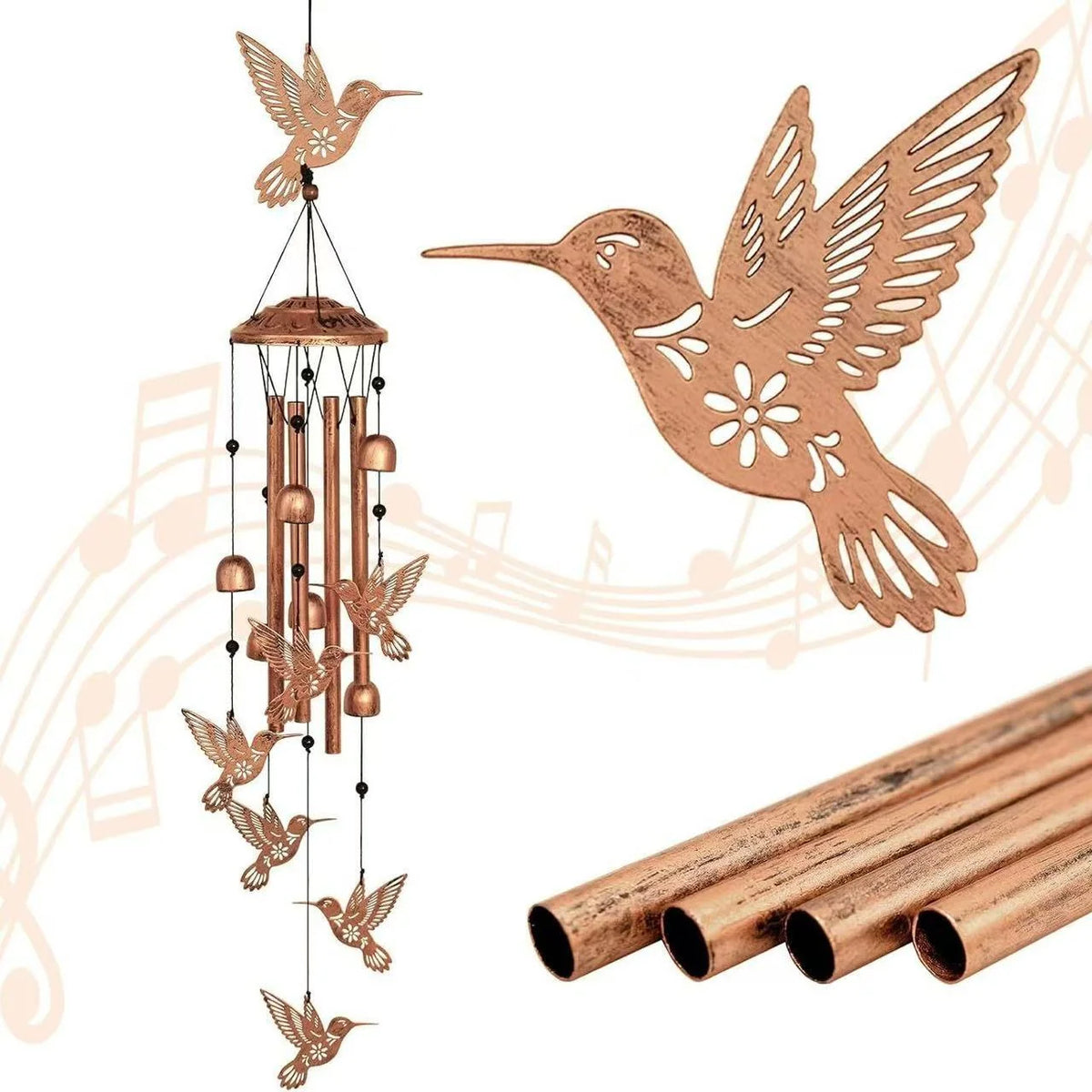 Wind Chime Dachshund Design Weather-Resistant On-site