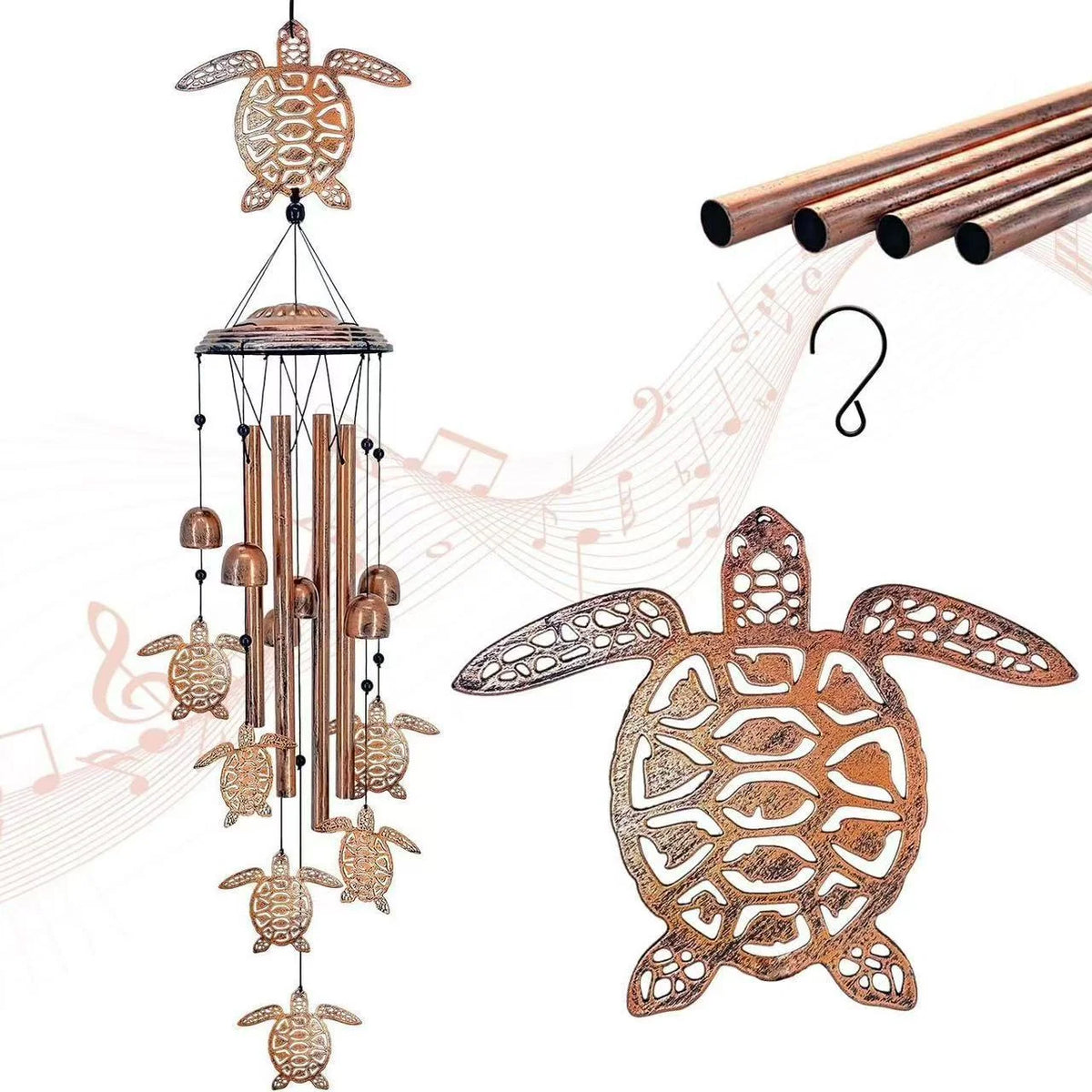 Wind Chime Dachshund Design Weather-Resistant On-site