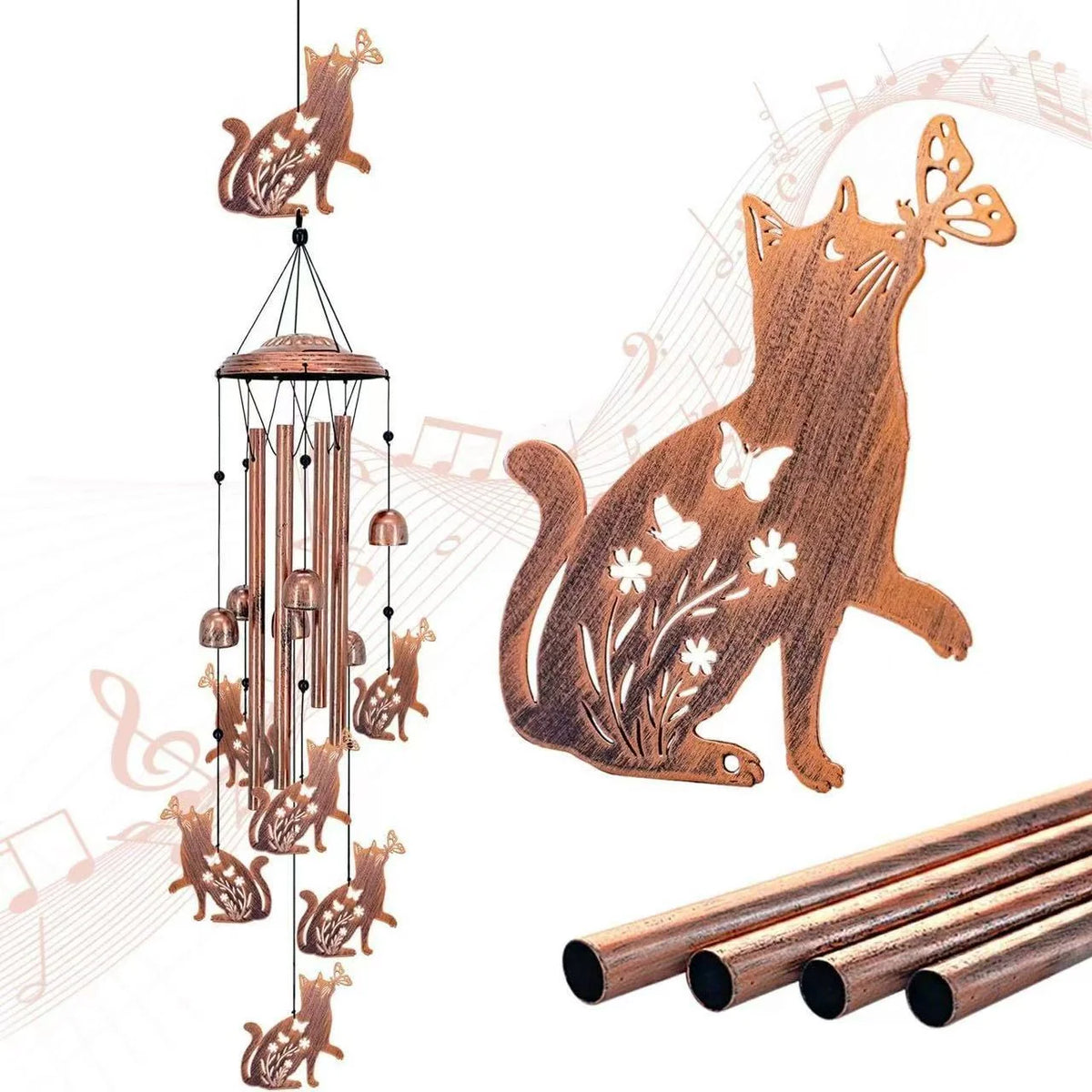 Wind Chime Dachshund Design Weather-Resistant On-site