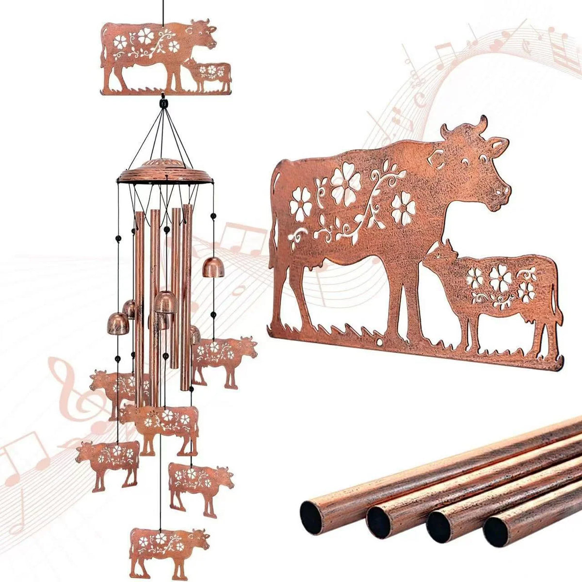 Wind Chime Dachshund Design Weather-Resistant On-site