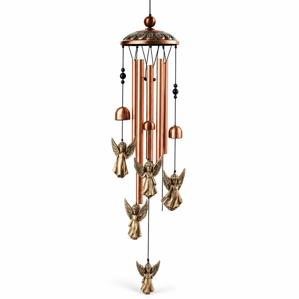 Wind Chime Handcrafted Copper & Bronze Seven Motifs