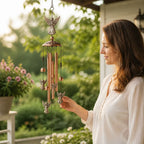 Wind Chime Handcrafted Copper & Bronze Seven Motifs