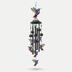 Wind Chime Hummingbird Design Anodized Aluminum Tubes Weatherproof