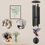 Wind Chime Hummingbird Design Anodized Aluminum Tubes Weatherproof