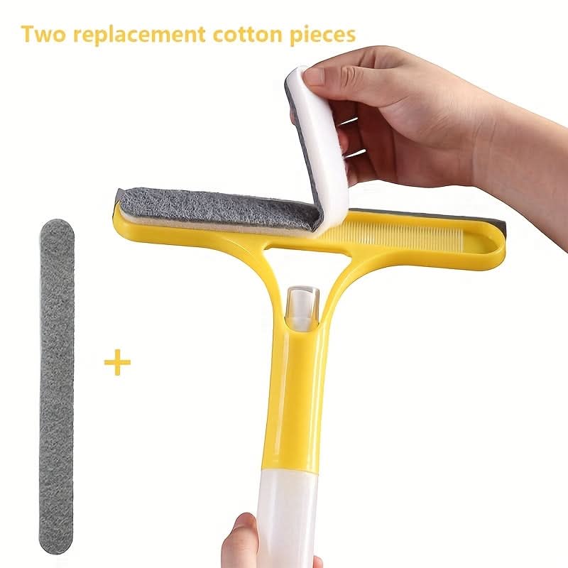 Window Cleaning Tool 3-in-1 Scraper Squeegee Microfiber Cloth