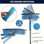 Window Cleaning Tool Retractable Pole Integrated Squeegee