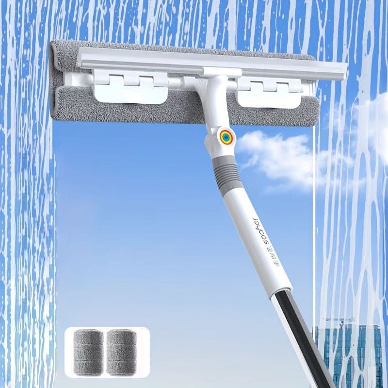 Window & Floor Squeegee 360° Rotating Head Long Handle
