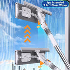 Window & Floor Squeegee 360° Rotating Head Long Handle