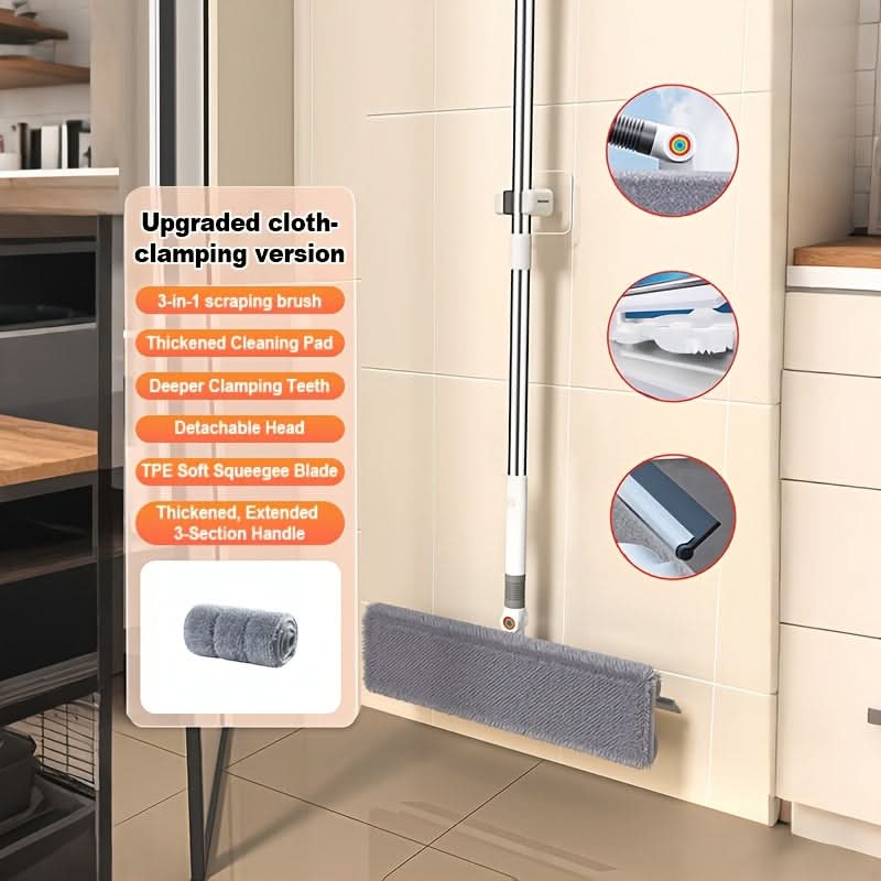 Window & Floor Squeegee 360° Rotating Head Long Handle