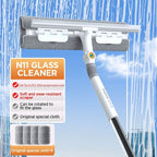 Window & Floor Squeegee 360° Rotating Head Long Handle