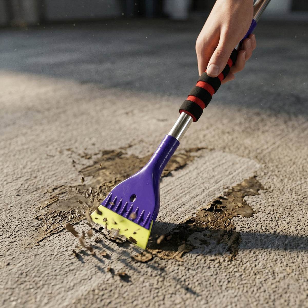 Window Frame Brush 2-in-1 Scraper & Non-Slip Handle