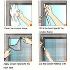 Window Mosquito Net Polyester Mesh Self-Adhesive Mounting