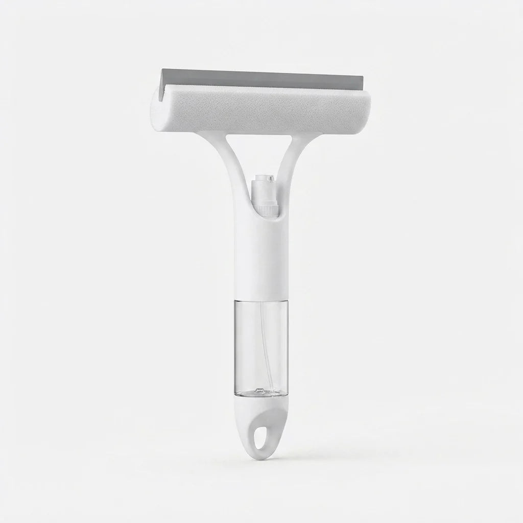 Window Squeegee 3-in-1 Built-In Spray & Streak-Free Blade