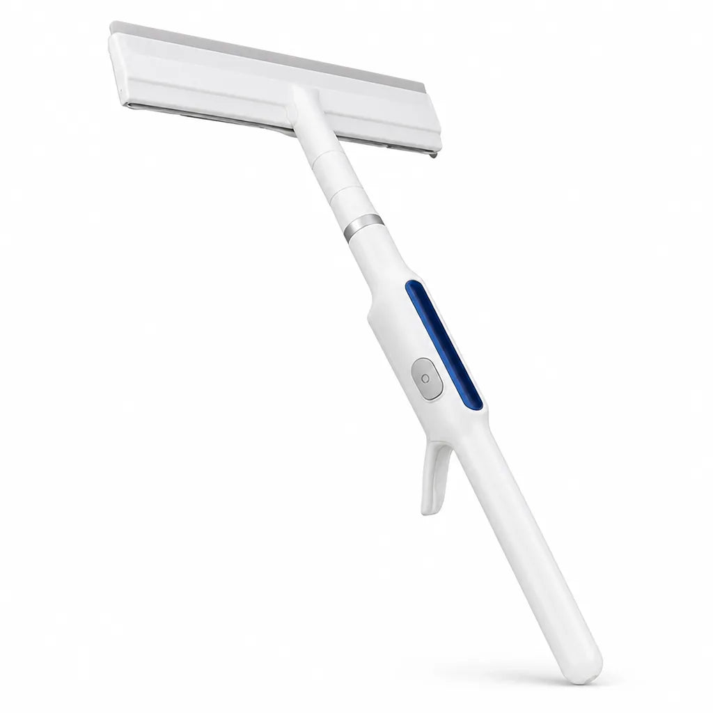 Window Squeegee Refillable Spray Head Dual-Blade Telescopic Handle