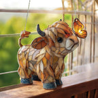 Window Suncatcher Stained Glass Look Metal Chain