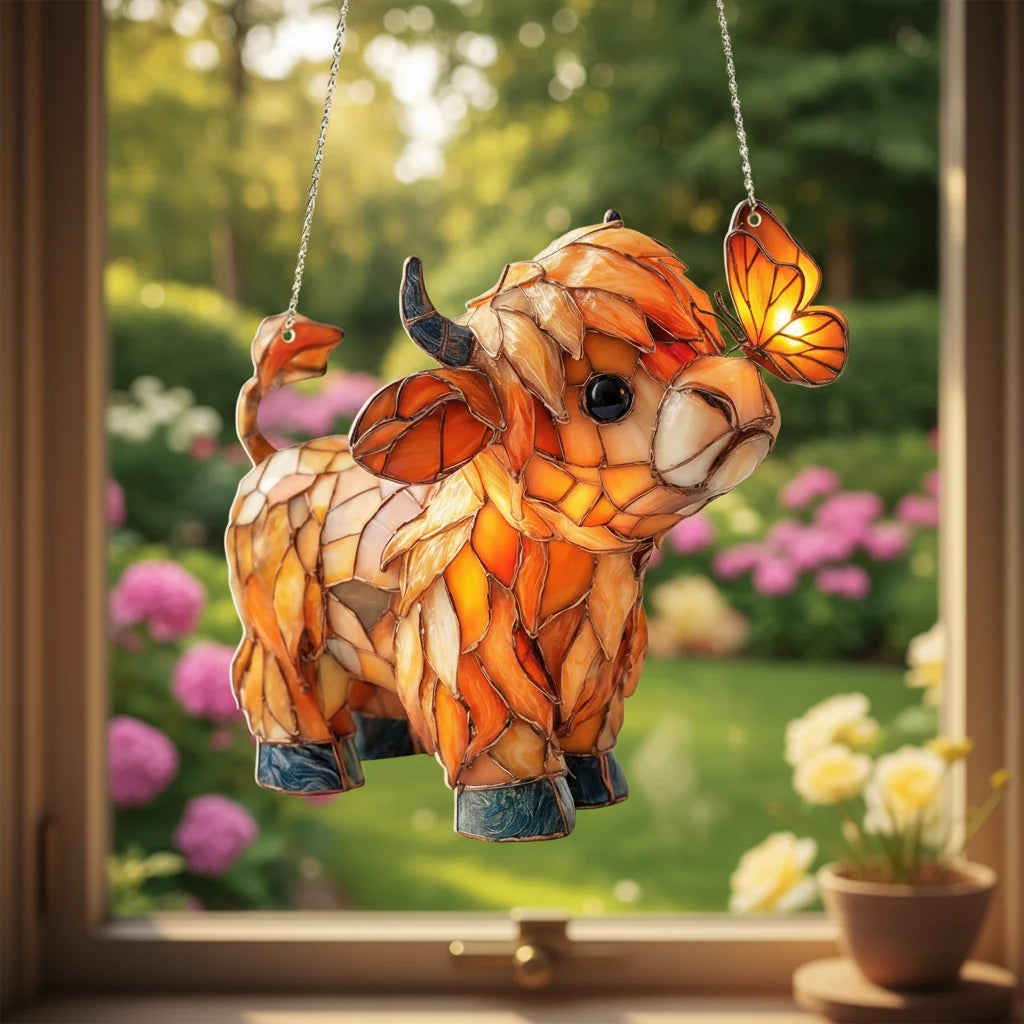 Window Suncatcher Stained Glass Look Metal Chain