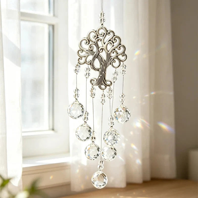 Window Suncatcher Tree Of Life Faceted Crystal Beads