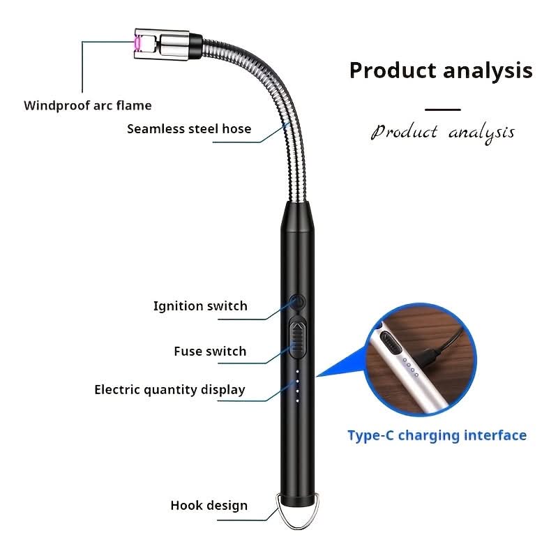 Windproof Lighter Compact Portable Metal & ABS Construction