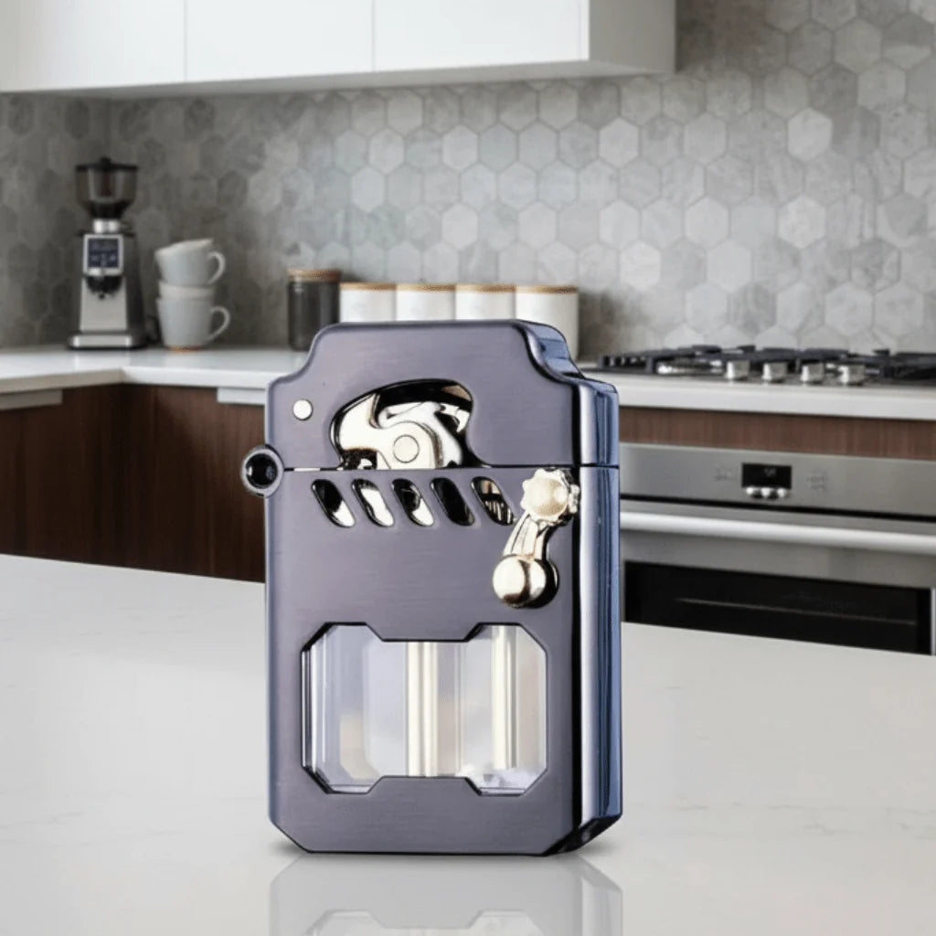 Windproof Lighter Metal Gear-Driven Compact Design