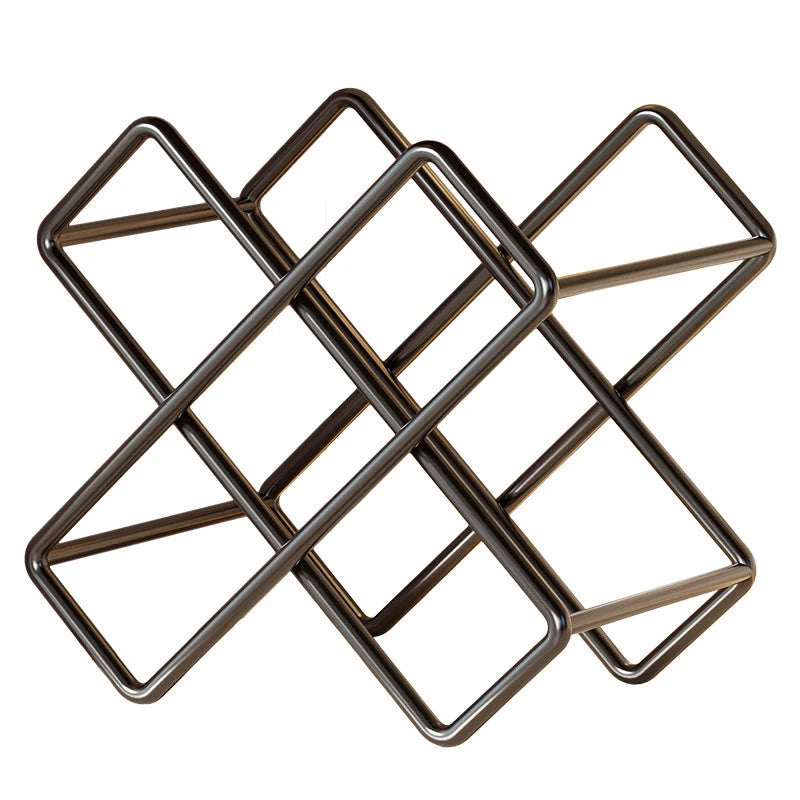 Wine Bottle Rack Stackable Powder-Coated Steel 6-Bottle Capacity