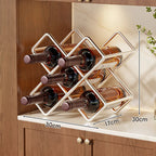 Wine Bottle Rack Stackable Powder-Coated Steel 6-Bottle Capacity