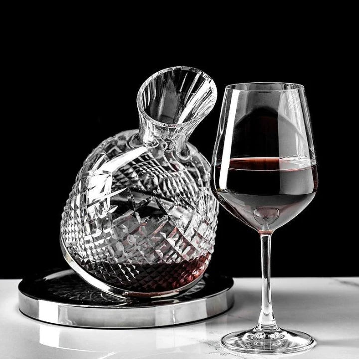 Wine Decanter 360° Rotating Hand-Blown Crystal
