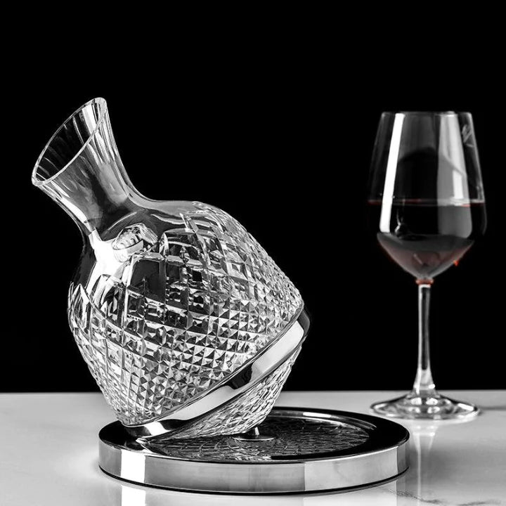 Wine Decanter 360° Rotating Hand-Blown Crystal