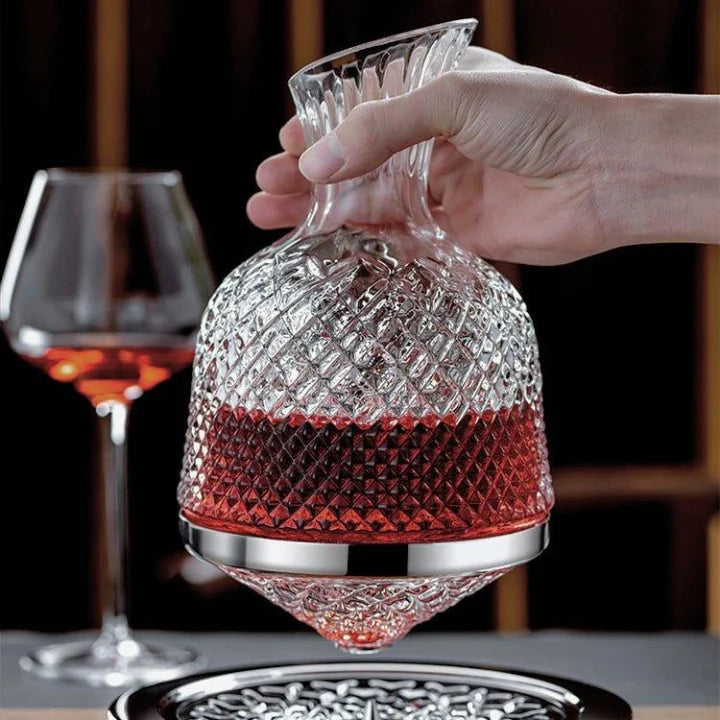 Wine Decanter 360° Rotating Hand-Blown Crystal