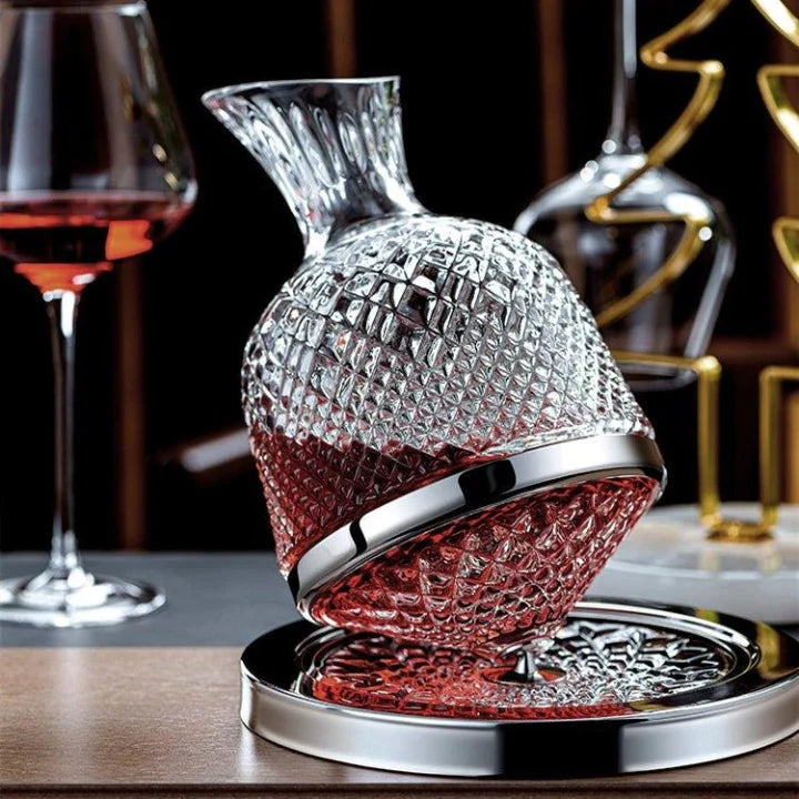 Wine Decanter 360° Rotating Hand-Blown Crystal