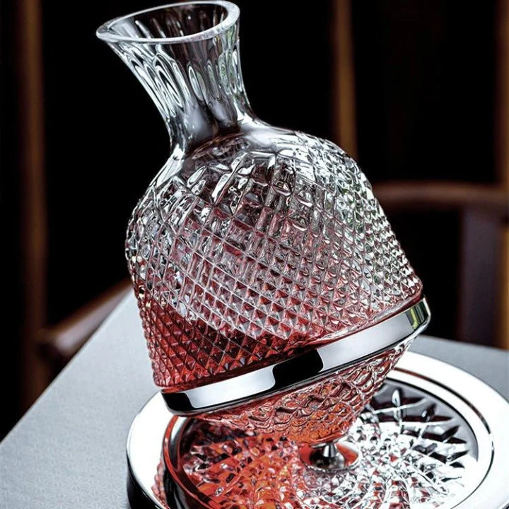 Wine Decanter 360° Rotating Hand-Blown Crystal