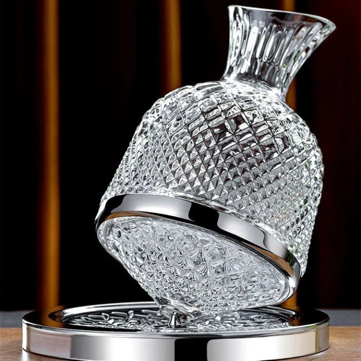 Wine Decanter 360° Rotating Hand-Blown Crystal